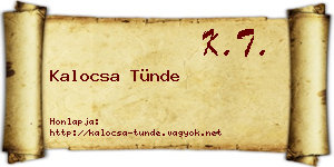 Kalocsa Tünde névjegykártya